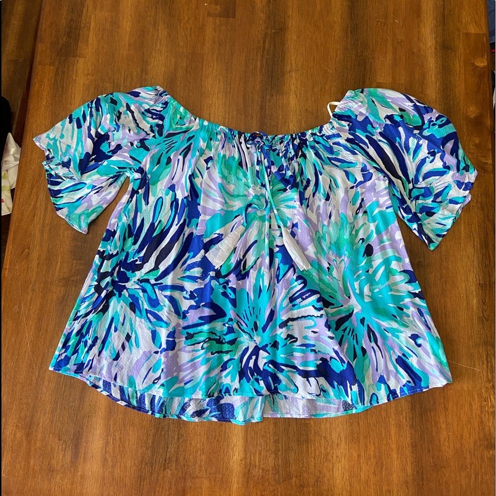 Lilly Pulitzer Off Shoulder Shirt, XL